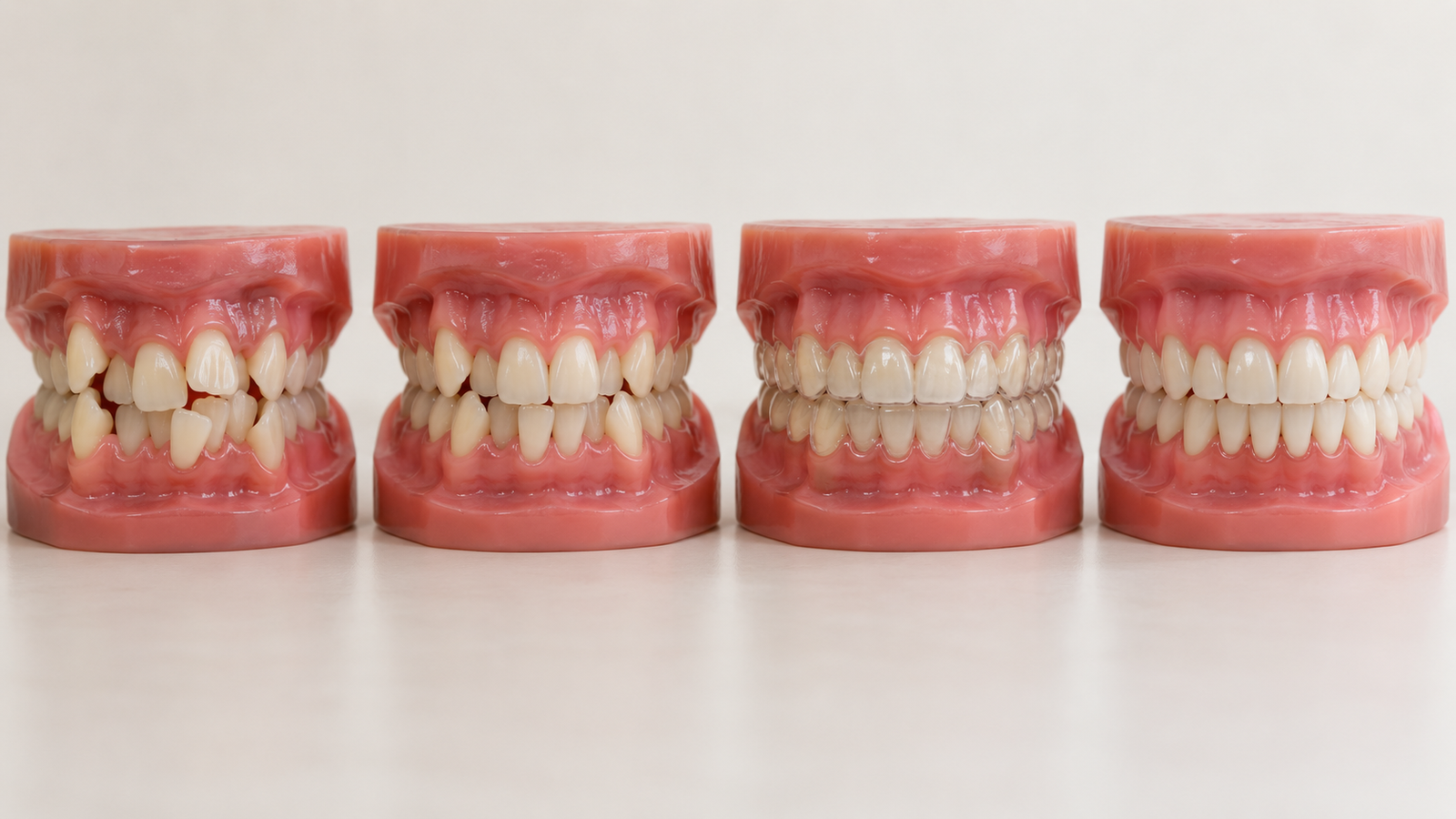 Evolução do alinhamento dos dentes com alinhador