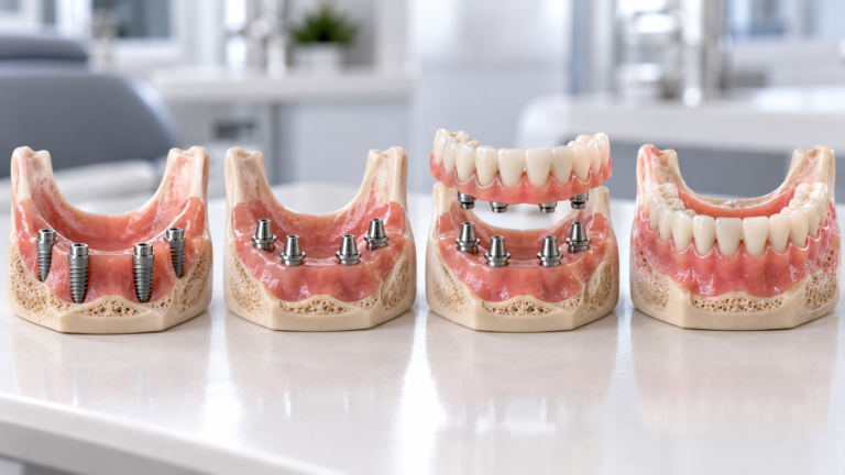 Etapas da prótese protocolo sobre implantes em modelos de mandíbula — Milano Odontologia, Americana-SP