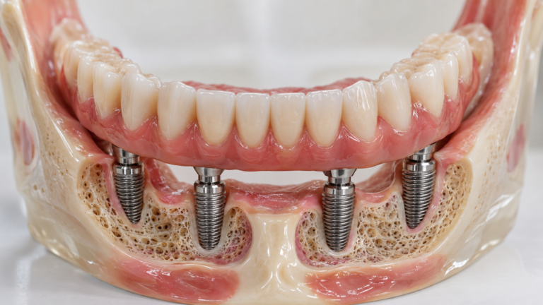 Prótese protocolo mandibular sobre implantes em corte — Milano Odontologia, Americana-SP